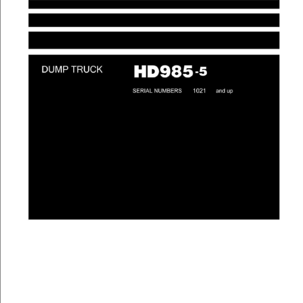 HD985-5 Field Assembly Instruction (1021 and up)