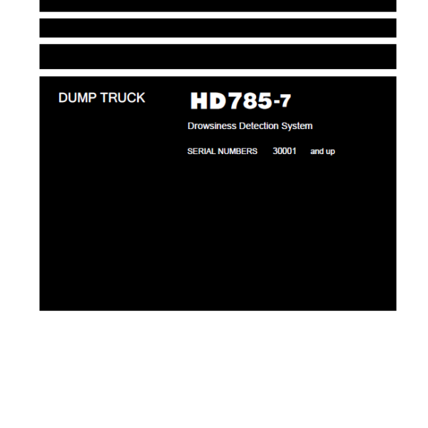 HD785-7 (30001 and up) Shop Manual