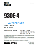 930E-4 (SN A31164 - A31689 A31698 A31700 A31704 A31718 - A31724) Shop Manual