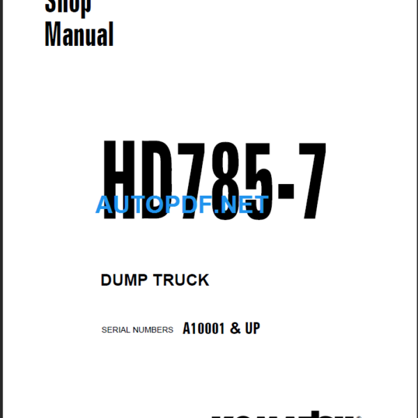 HD785-7 (A10001 & UP) Shop Manual