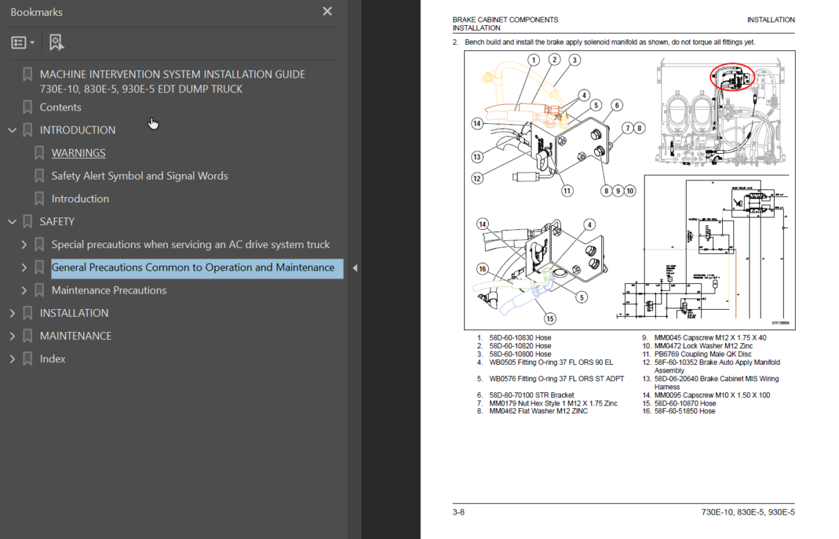 Komatsu 730E-10 830E-5 930E-5 Machine Intervention System Installation Guide Shop Manual