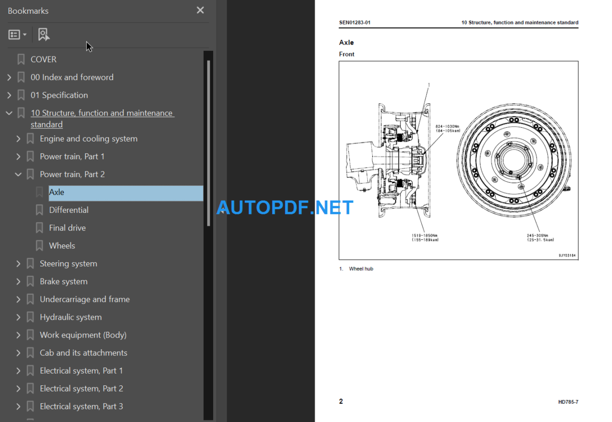 HD785-7 (A10001 & UP) Shop Manual