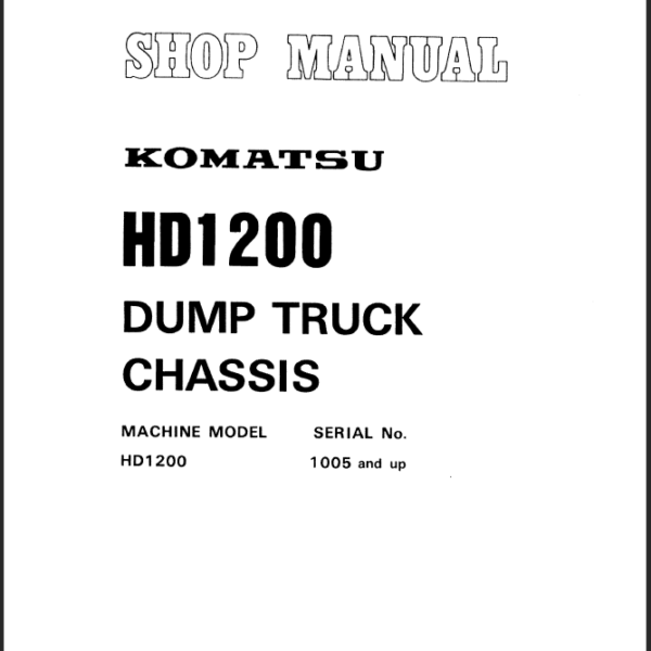 Komatsu HD1200 Shop Manual