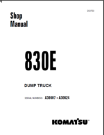 Komatsu 830E (A30607 - A30624) Shop Manual