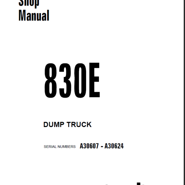 Komatsu 830E (A30607 - A30624) Shop Manual