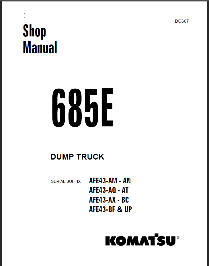 Komatsu 686E Shop Manual