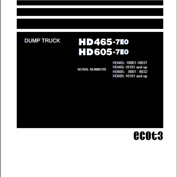 Komatsu HD465-7E0 HD605-7E0 Field Assembly Instruction