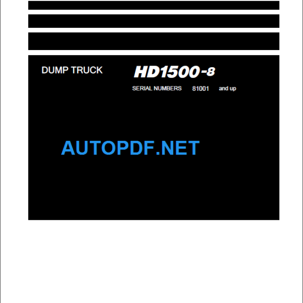 HD1500-8 (81001 and up) Field Assembly Manual