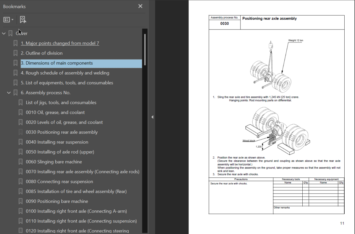 Komatsu HD465-7E0 HD605-7E0 Field Assembly Instruction