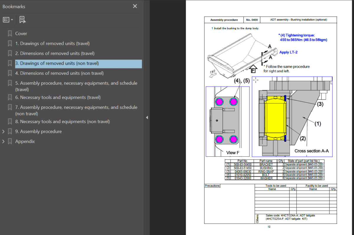 HM400-5E0 Field Assembly Instruction