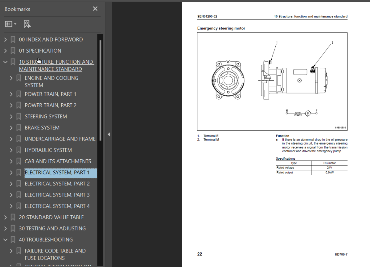 Komatsu HD785-7 (SERIAL NUMBERS N10001 – N10560) Shop Manual