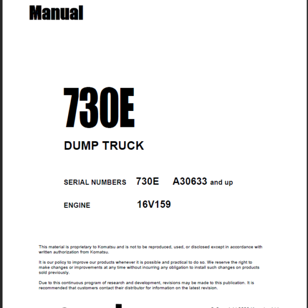 Komatsu 730E (A30633 and up) Shop Manual