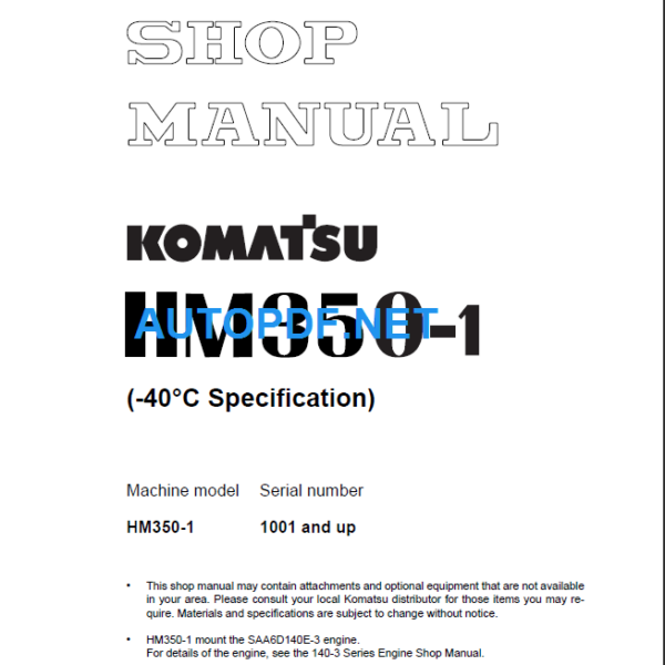 HM350-1 Shop Manual