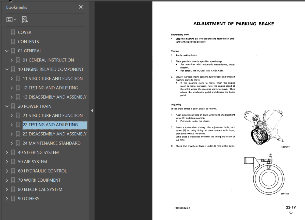 Komatsu HD320-3 HD325-3 Shop Manual