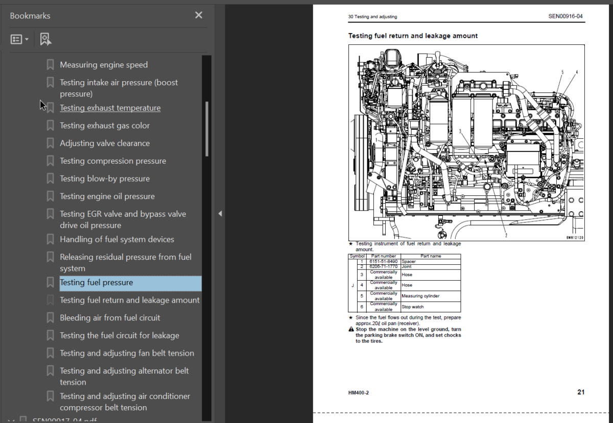 Komatsu HM400-2 (SERIAL NUMBERS 2001 and up) (SEN00239-10) Shop Manual