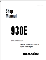 Komatsu 930E (A30019 A30026 thru A30119 DDC 4000 Engine) Shop Manual