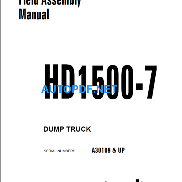 HD1500-7 Assembly Manual Shop Manual
