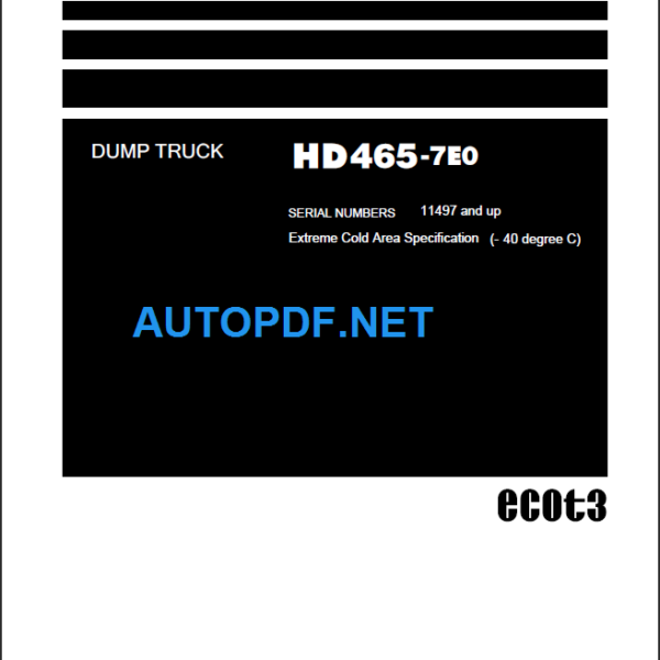 HD465-7E0 (11497 and up) Shop Manual