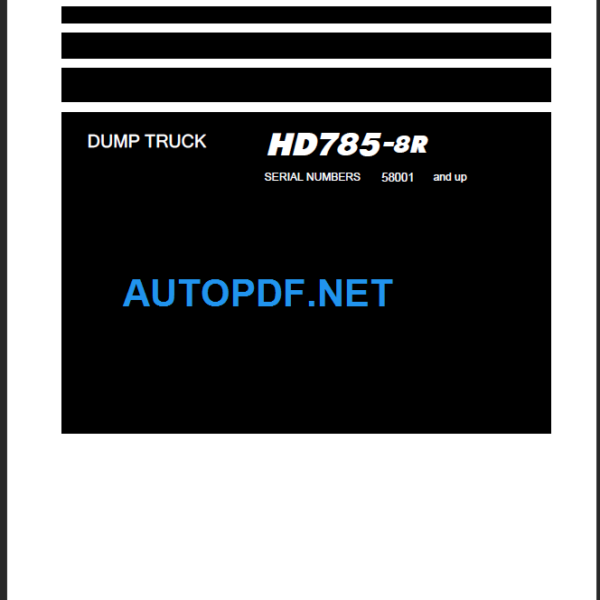 HD785-8R (58001 and up) Shop Manual
