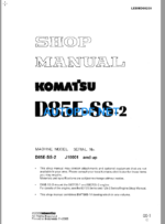 Komatsu Dozer D85E-SS-2 Shop Manual
