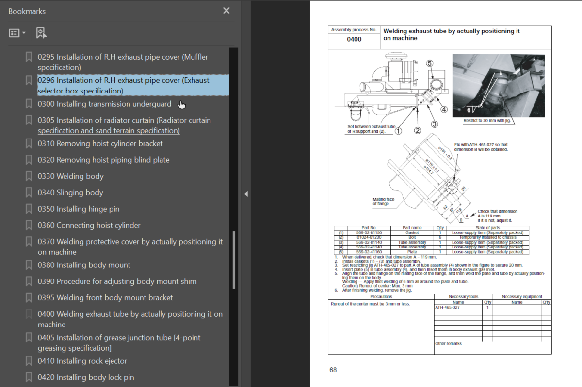 Komatsu HD465-7E0 HD605-7E0 Field Assembly Instruction (2)