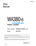 WA380-6 Shop Manual