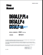 D60A E P PL-8D65A E P-8D65E P-8A Shop Manual