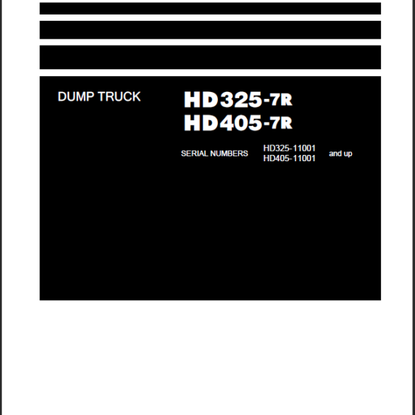 Komatsu HD325-7R HD405-7R Shop Manual