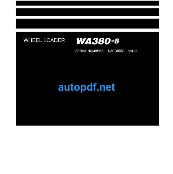 WA380-8 (CHN) For NA SN DZCQ0001-UP Shop Manual