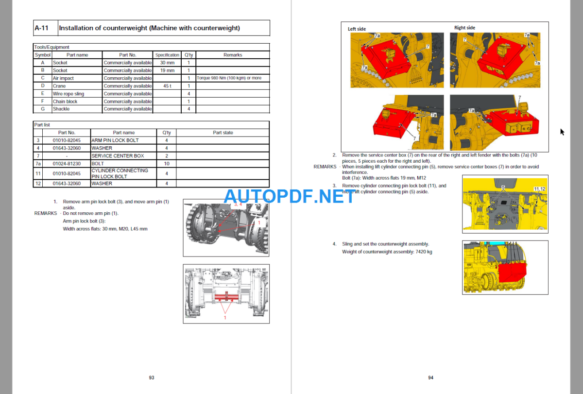 Komatsu Dozer D475A-8R Field Assembly Instruction