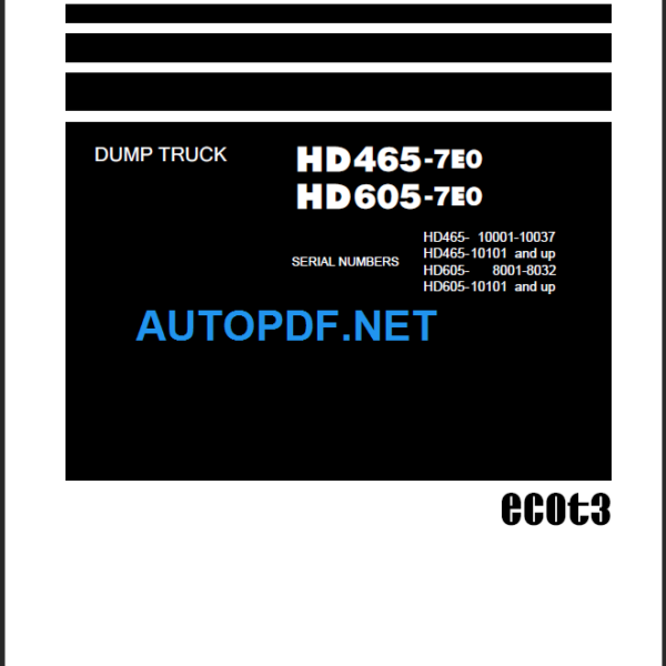 HD465-7E0 HD605-7E0 Shop Manual