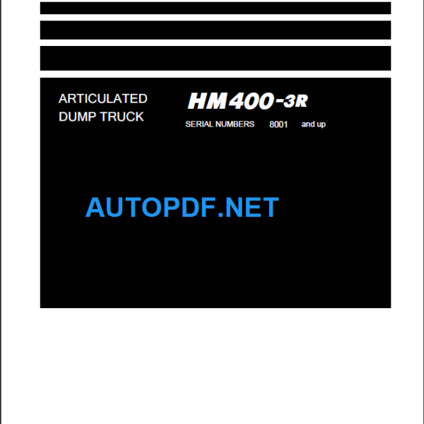 HM400-3R (8001 and up) Shop Manual