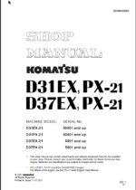 Komatsu D31EX PX-21 D37EX PX-21 Shop Manual