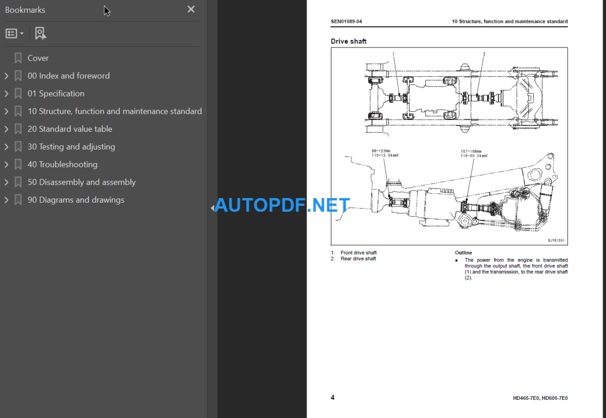 HD465-7E0 HD605-7E0 Shop Manual