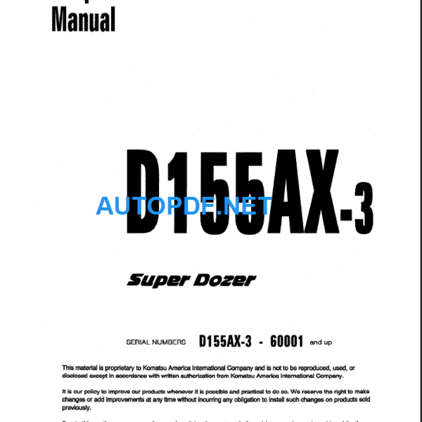 D155AX-3 Shop Manual