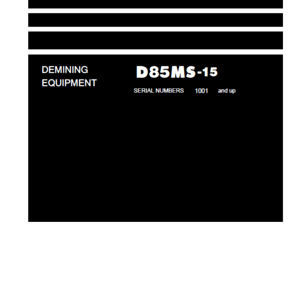 Komatsu D85MS-15 Demining Equipment Shop Manual