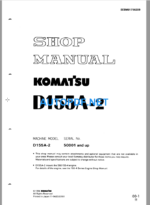 Komatsu Dozer D155A-2 Shop Manual