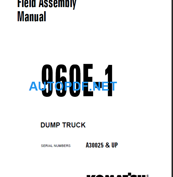 960E-1 Field Assembly Manual