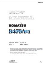 Komatsu D475A-3 Shop Manual