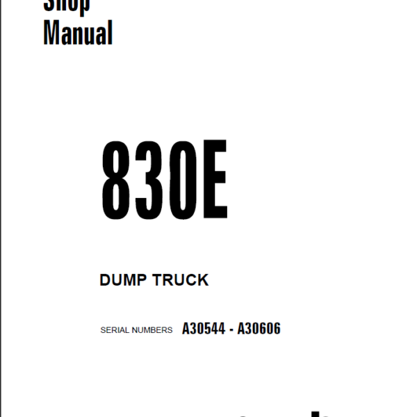 Komatsu 830E (A30544 - A30606) Shop Manual