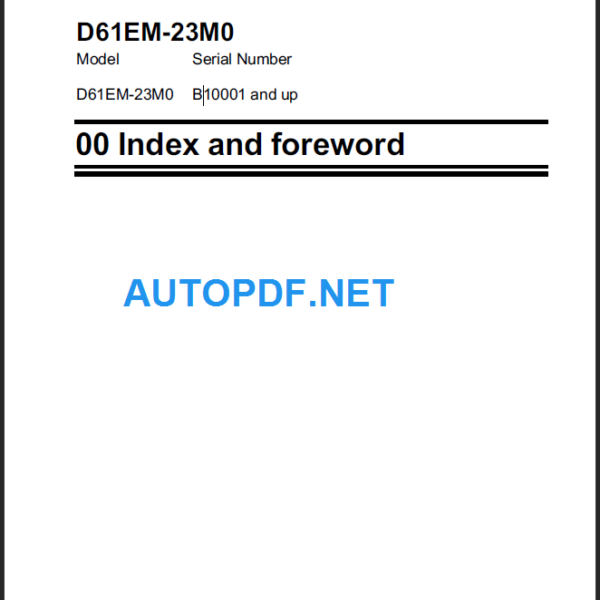 D61EM-23M0 Shop Manual