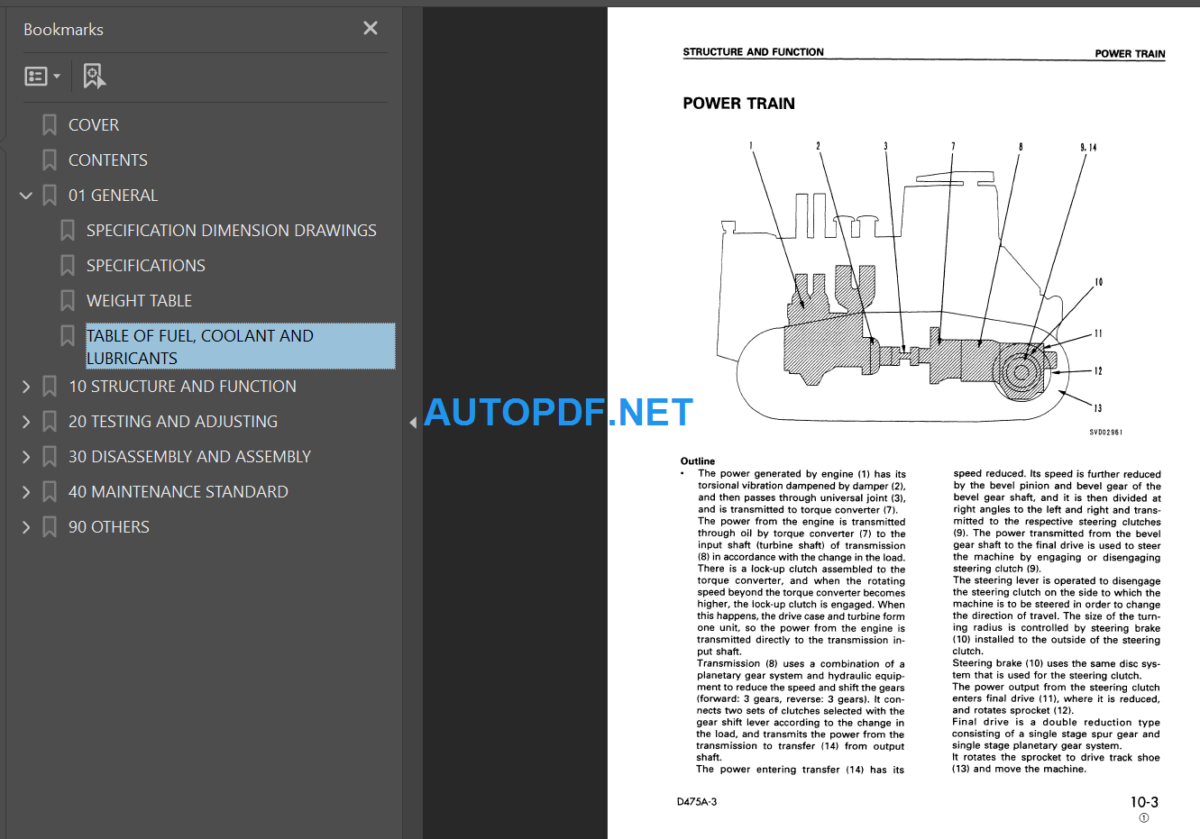 Komatsu D475A-3 Shop Manual