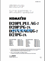 Komatsu Dozer D20PLPLLAG-7 D20PPG-7A D21ASAGQC-7 S21PG-7A Shop Manual