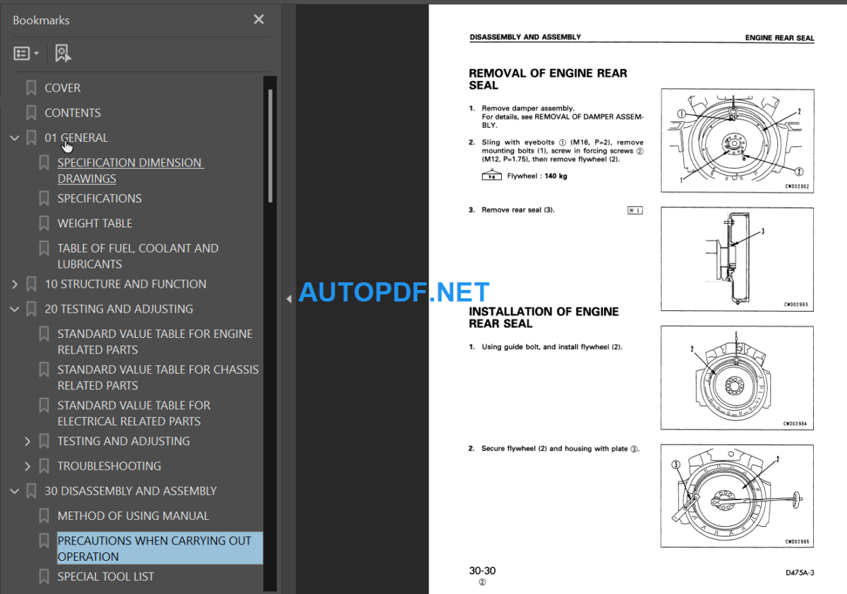 Komatsu D475A-3 Shop Manual