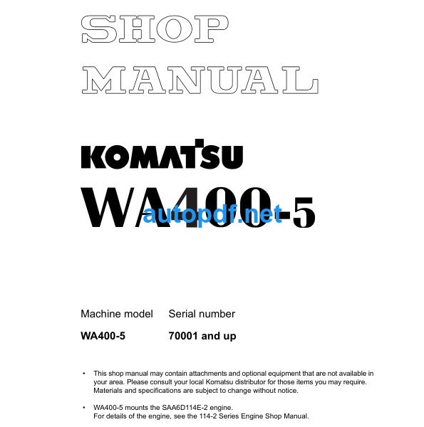 WA400-5 Shop Manual