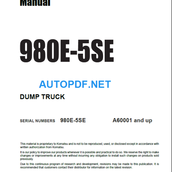 980E-5SE Shop Manual