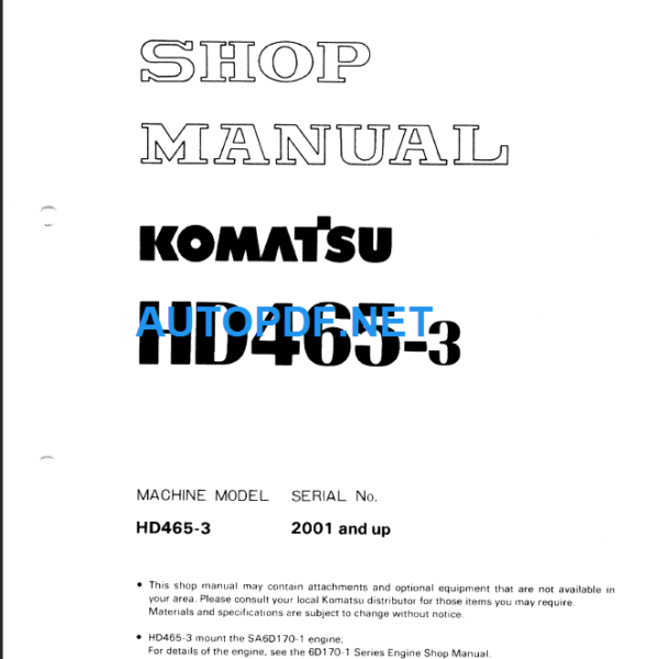 HD465-3 Shop Manual