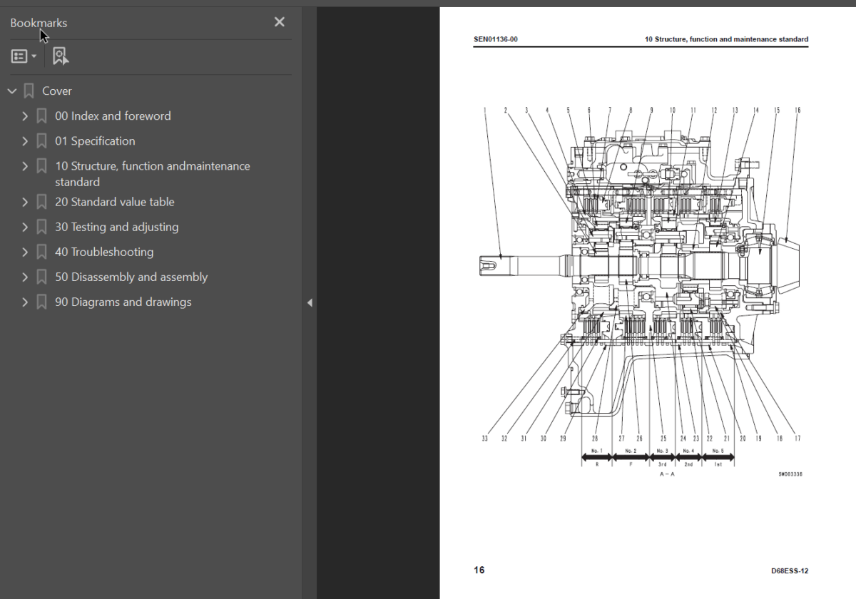 Komatsu D68ESS-12 Shop Manual