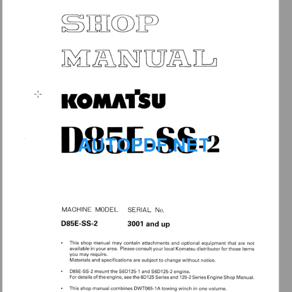 D85E-SS-2 Shop Manual