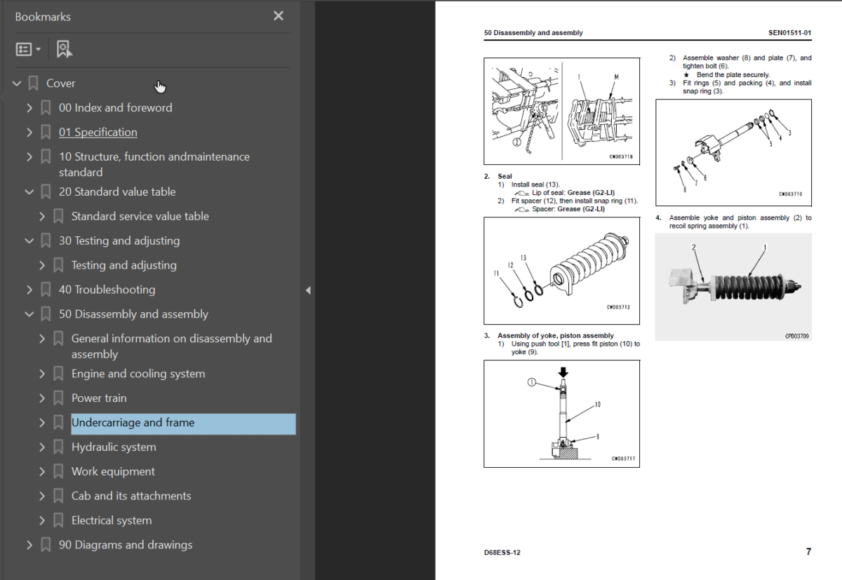 Komatsu D68ESS-12 Shop Manual